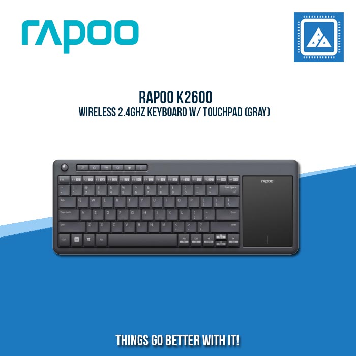 RAPOO K2600 WIRELESS 2.4GHZ KEYBOARD W/ TOUCHPAD (GRAY) RAPOO K2600 WIRELESS 2.4GHZ KEYBOARD W/ TOUCHPAD (GRAY)